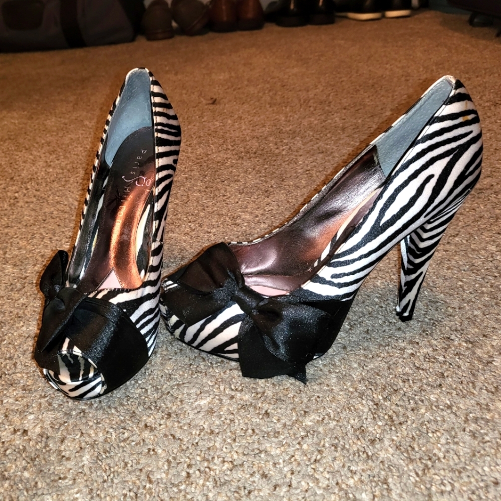 Paris Hilton Zebra Heels